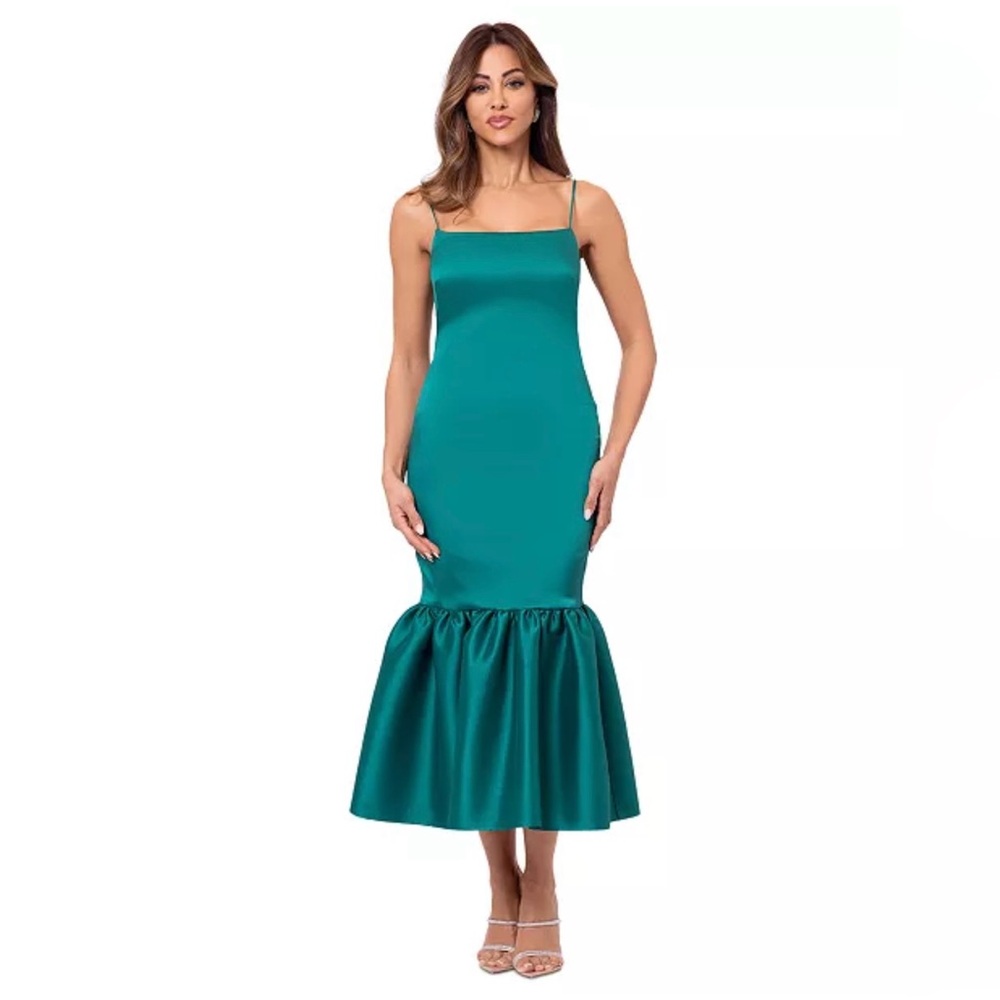 Betsy & Adam Flounce-Hem Midi Dress
